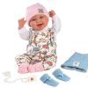 L12c Llorens levensechte babypop softbody baby pop met geluid met kleding speen 44 cm