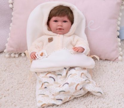 L08a Llorens levensechte babypop soft body met haar geluid kleding en speen 42 cm - Afbeelding 19