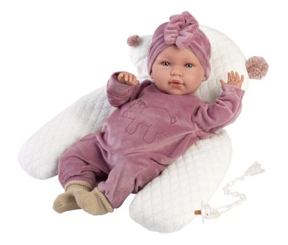 L12 Llorens levensechte babypop softbody baby pop met geluid kleding kussen en speen 44 cm - Afbeelding 7