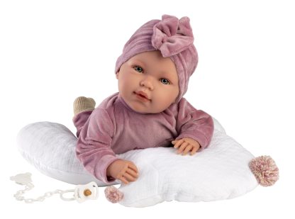 L12 Llorens levensechte babypop softbody baby pop met geluid kleding kussen en speen 44 cm - Afbeelding 10